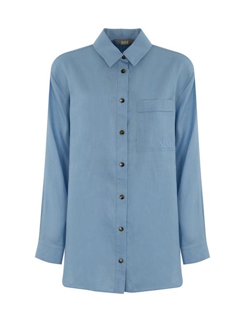 Camicia over Noel in lino Azzurro MM Max Mara | 2516111018600005